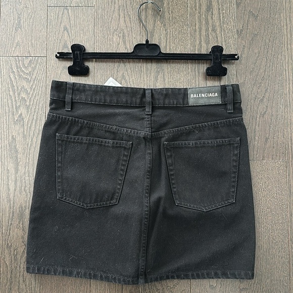 Balenciaga black denim mini skirt 40 BNWT - Picture 3 of 6